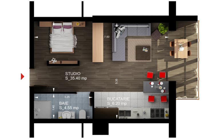2D COLOR floor plans - HOUSE + APARTMENT