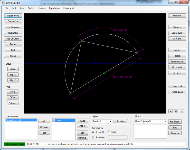 Parametric 2D CAD