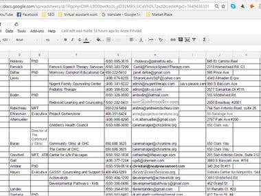 Google Spreadsheet Data Research