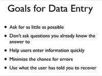 Goals for Data Entry
