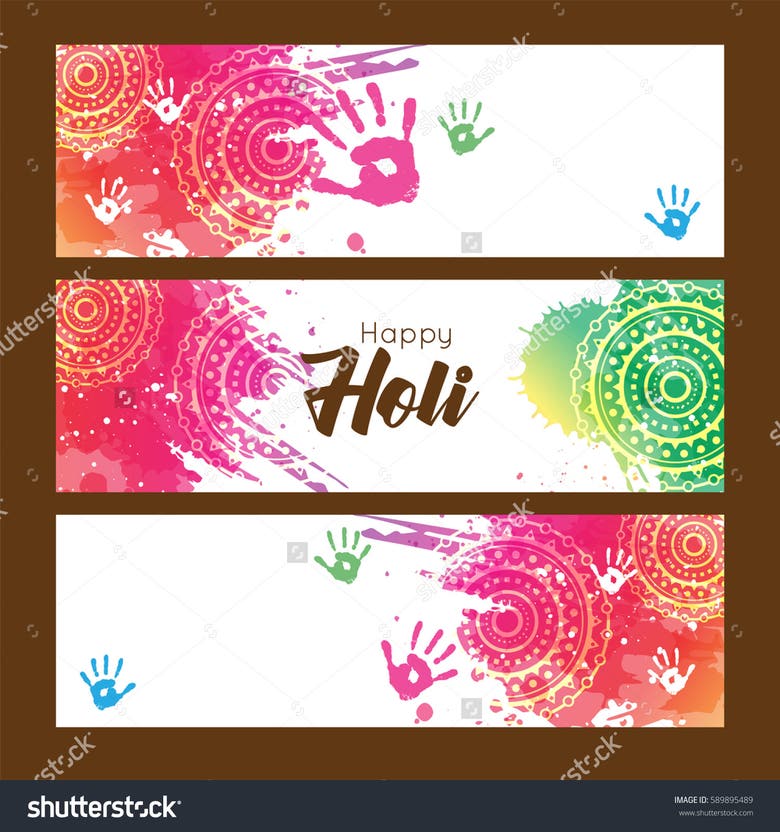Happy Holi abstrac colorful background with text card, banne