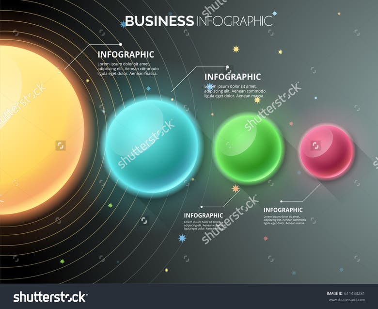 Modern infographics multi color circle with gradient backgro