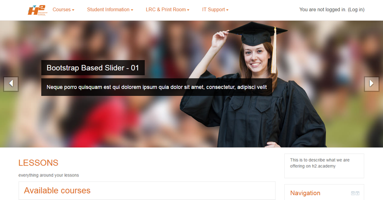 Moodle :- http://www.h2.academy/