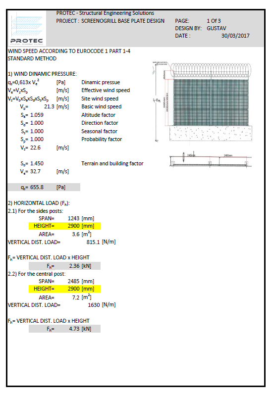 Excel Sheet - Fencing Systems Design