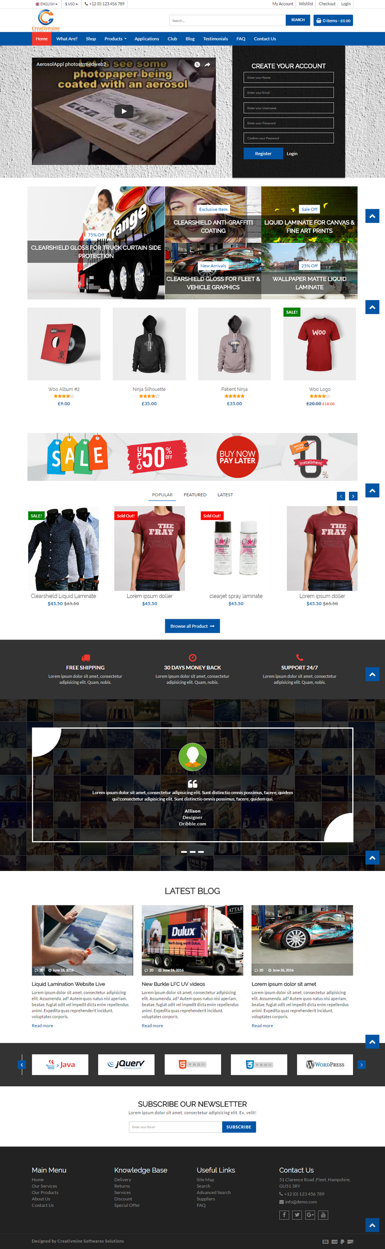 Wordpress E-commerce Online Store
