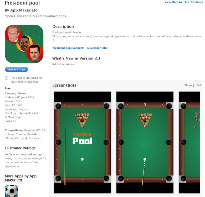 President pool Snooker iOS Game