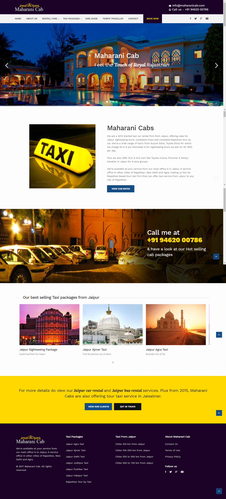 Cab Auto and Taxi Maharani Cab Website
