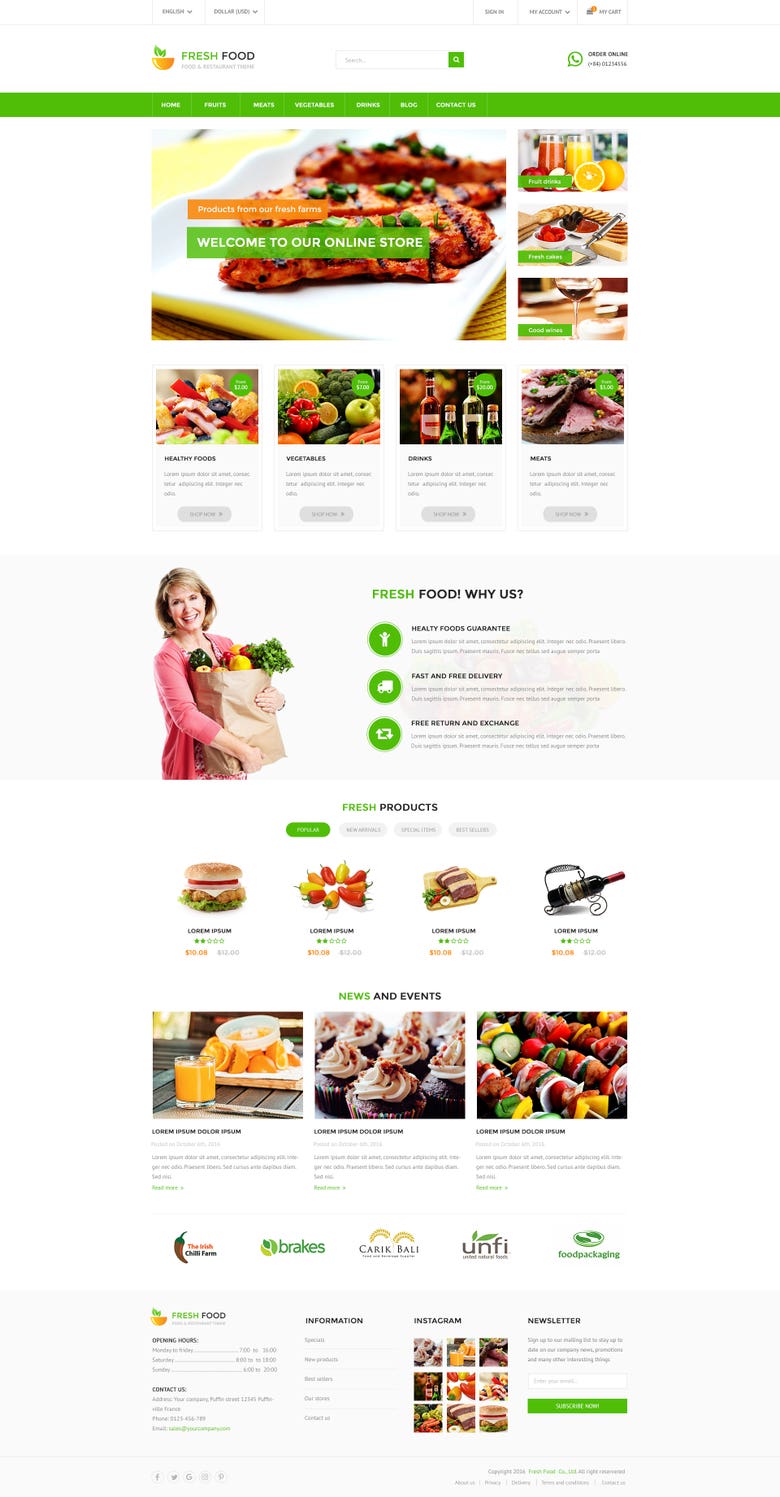 Fresh Food - build a commercial Prestashop template