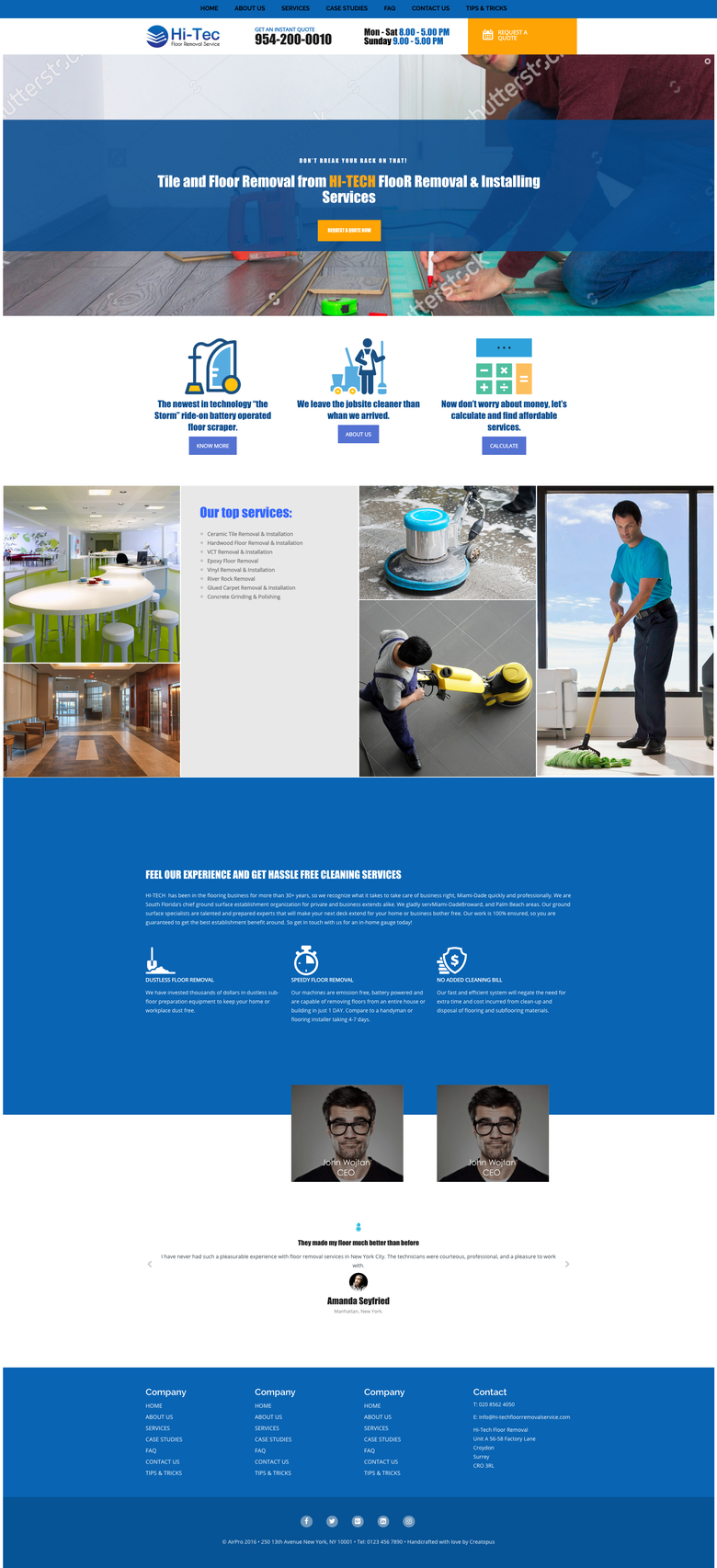Wordpress Website for Flooring removal company