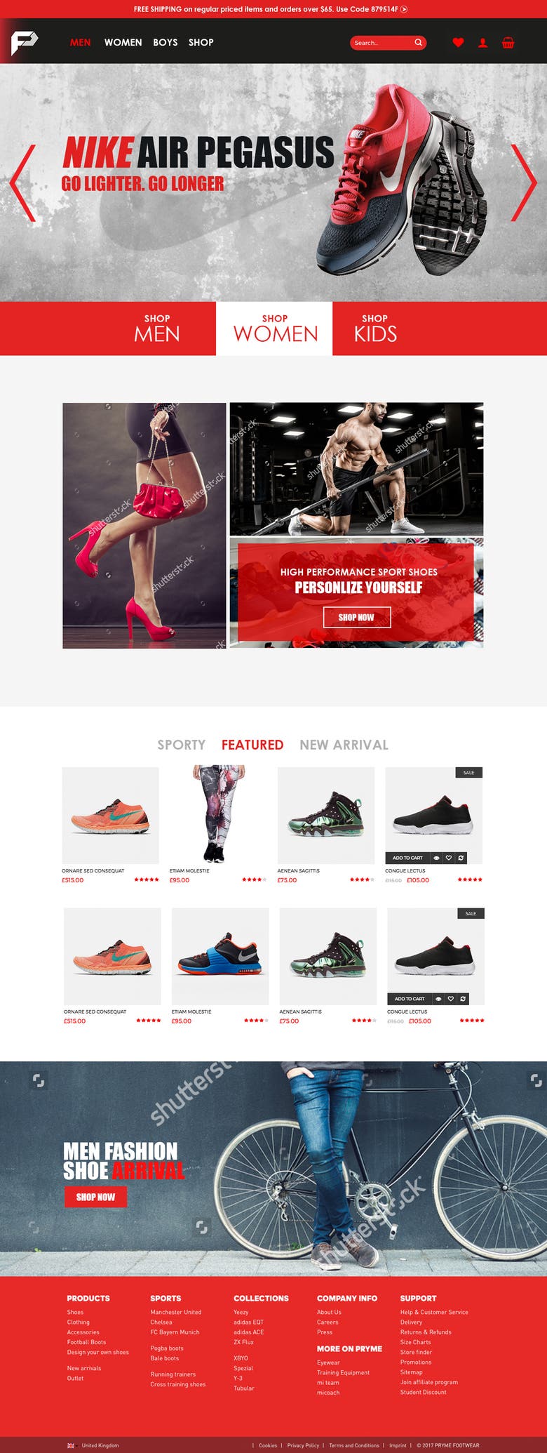 E-commerce Store for Sport Shoe Company