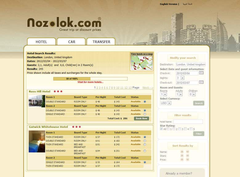 Search Hotel worldwide for Room Booking