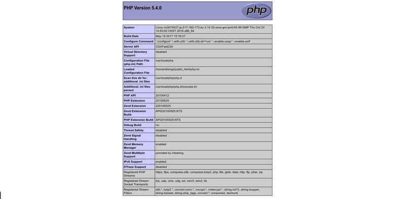 PHP 5.4.0 CWP