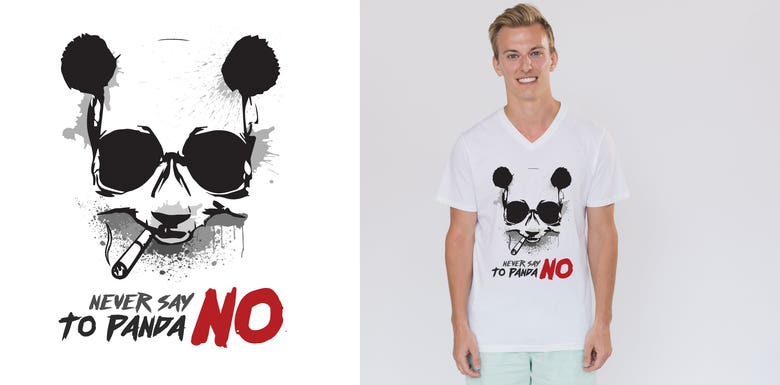 Never Say No To Panda T-Shirt Design