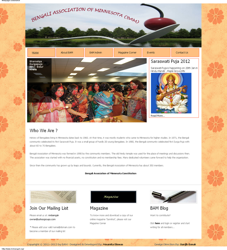 Redesign of the website of Bengali Association of Minnesota