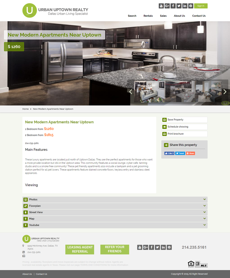 Real Estate site with "Draw Search"