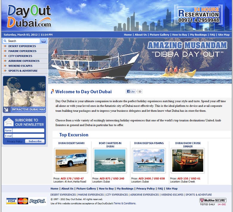 Design and development of Day Out Duabi website