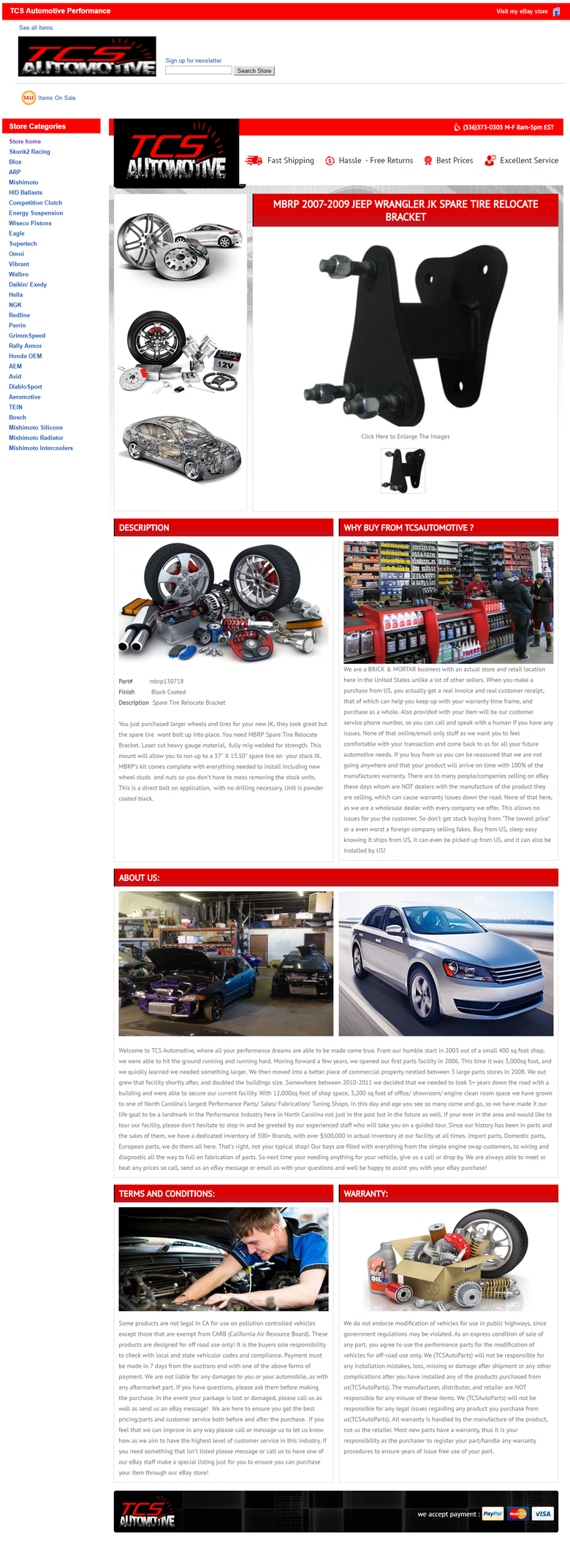 TCS-Automotive-Performance eBay store & Listing Design