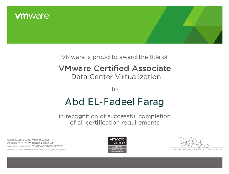 VMware Certified Associate Data Center Virtualization