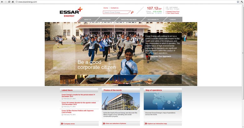 Essar Energy Website