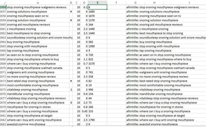 Keyword research: Find "allintitle" results for 30k keyword