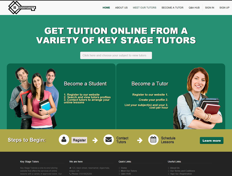 Website for Online Tutors and Tution