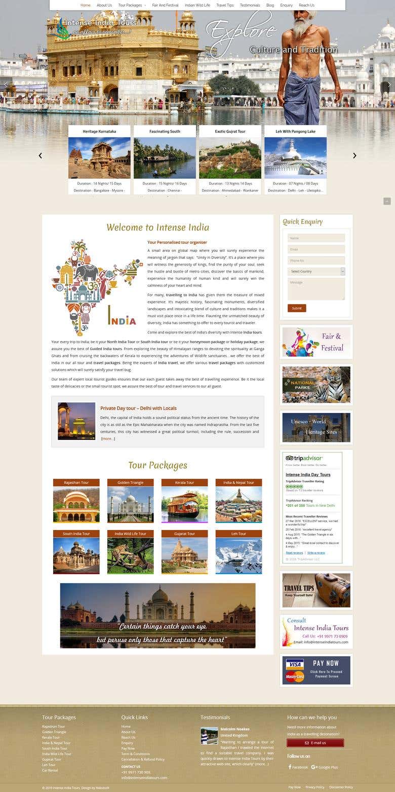 Website Design & Development for Intense India tour