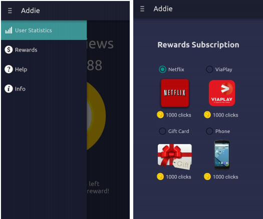 Addie -­ Android application for Ad Clicks and Rewards