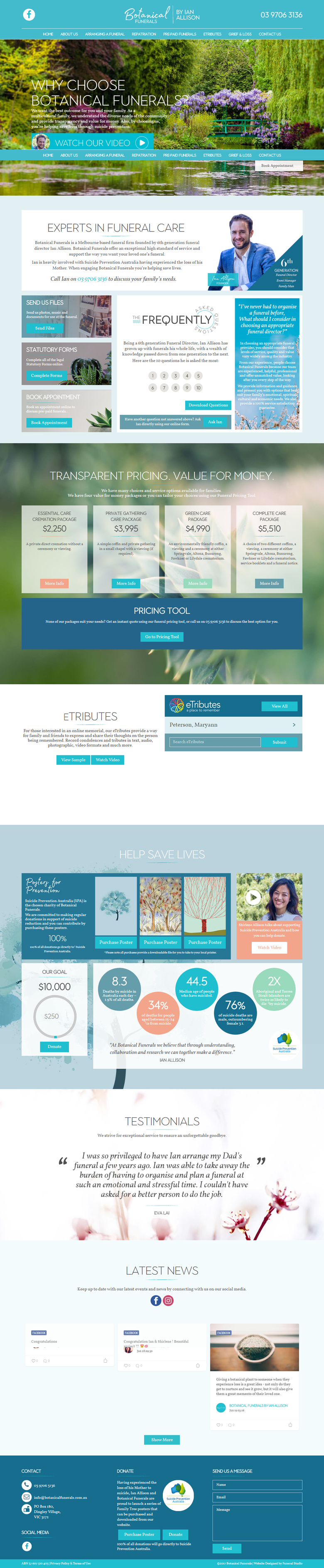 Botanical Funerals Service Website