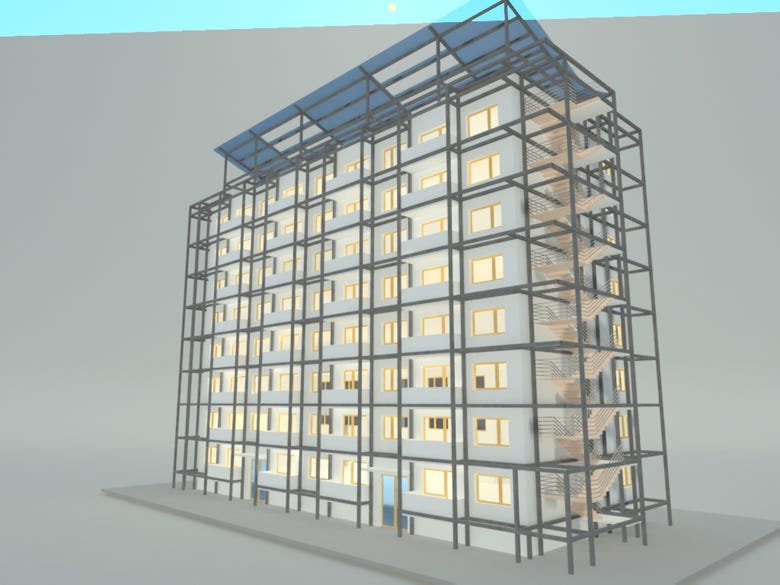 Reconstruction of a prefab panel residential building
