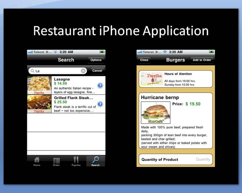 iPhone/iPad Restaurant Ordering-Menu App