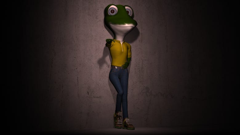 Gaty, 3D work character ready for animation.