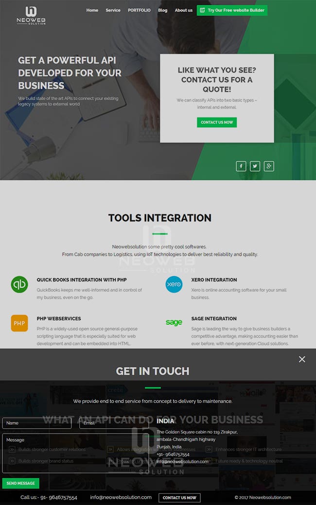 Neo websolution landing page