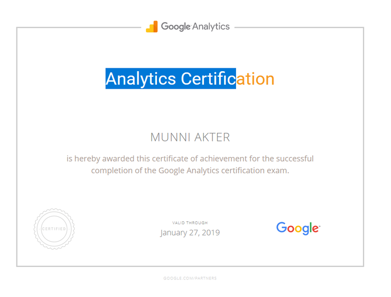 Analytics Certifications