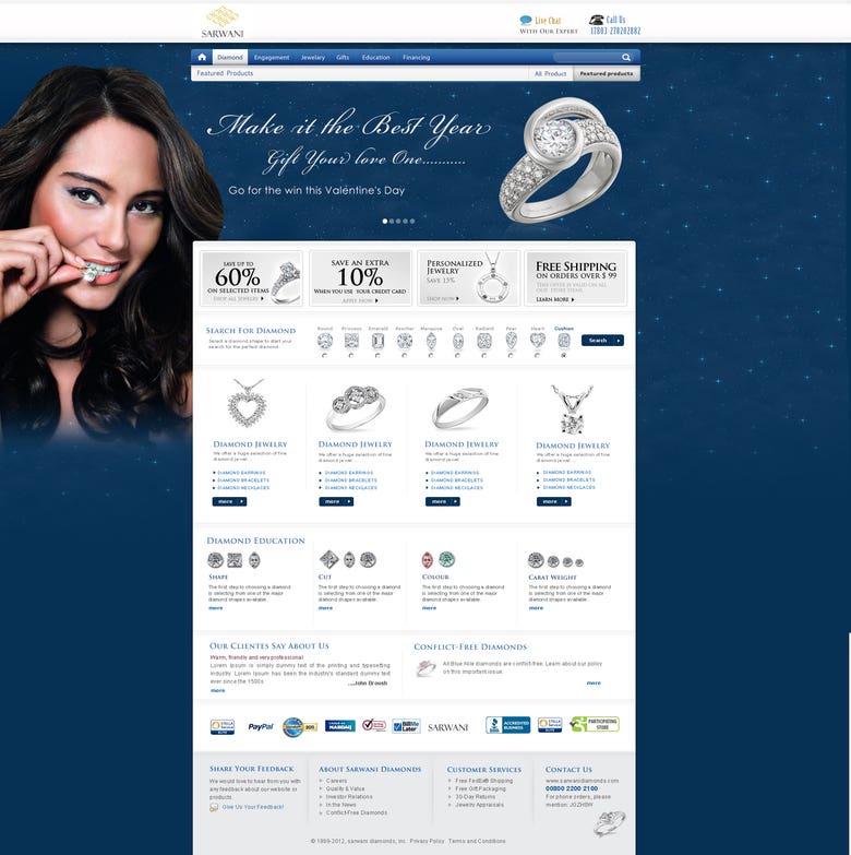 Diamond Jewelry Store Website