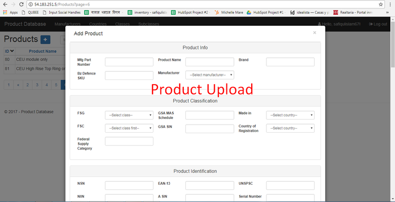 Product upploding any ecommerce website