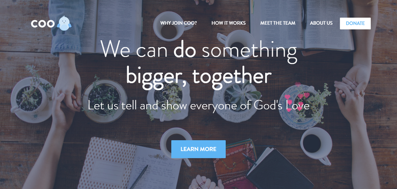 Design Coogodsloveproject using Bootstrap