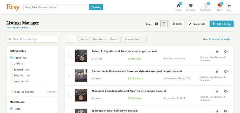 Etsy (e-commerrce) product uploading and store management