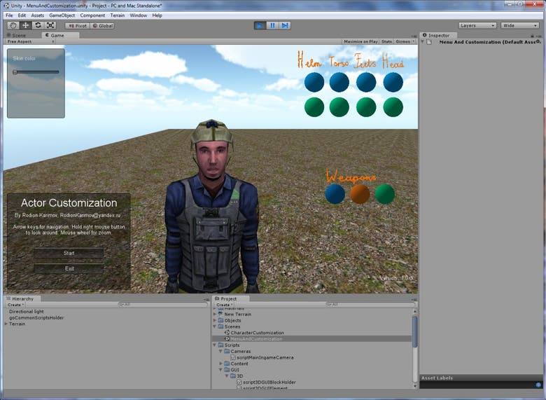 Actor Customization in Unity3D