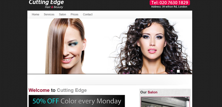 Hair Salon static website with a professional look