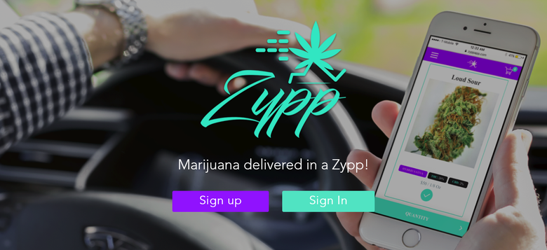 Zypp App Web app for selling Marijuana