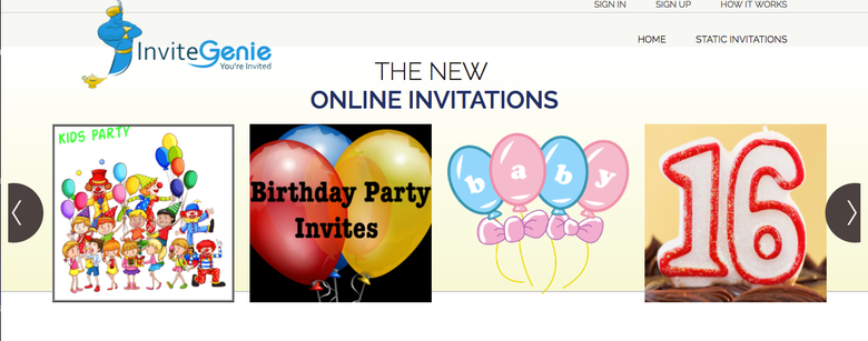 Online digital invites using email to distribute your invite