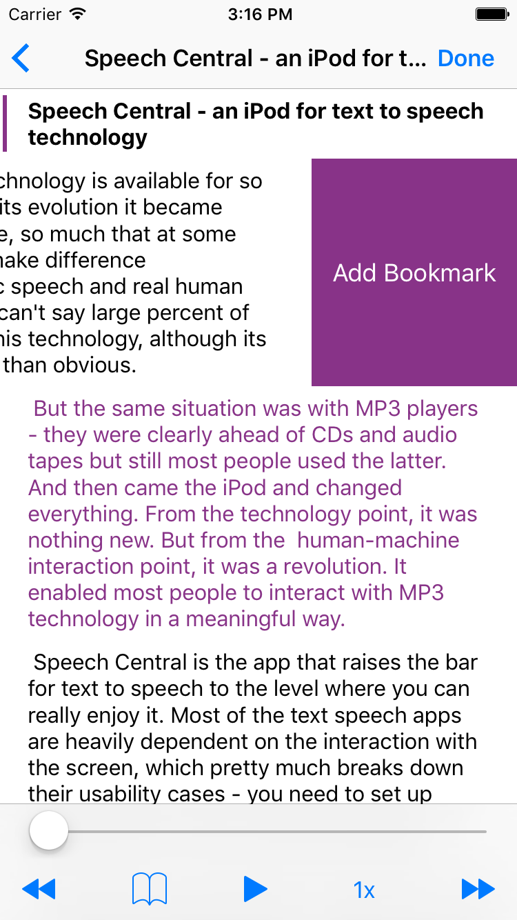 Speech Central for iOS