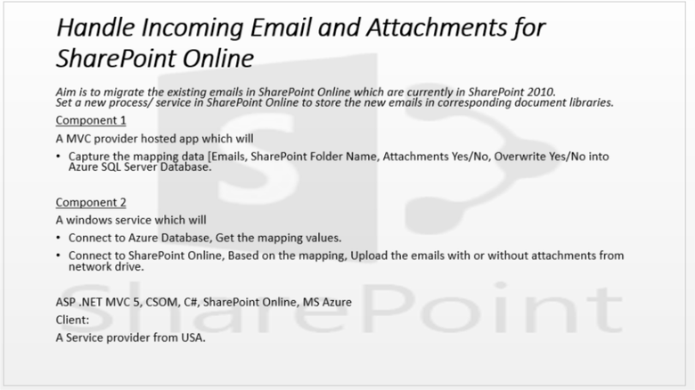 Handling Incoming email and attachment for SharePoint Online