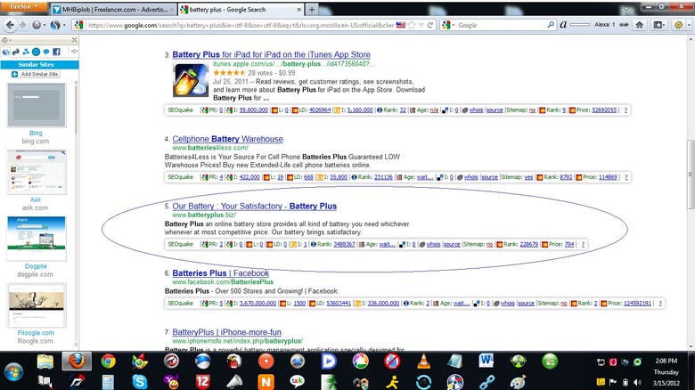 SEO for Battery Plus
