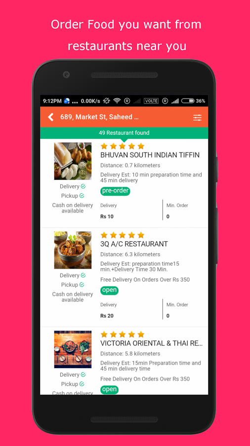 Online Food Ordering App (Android App)