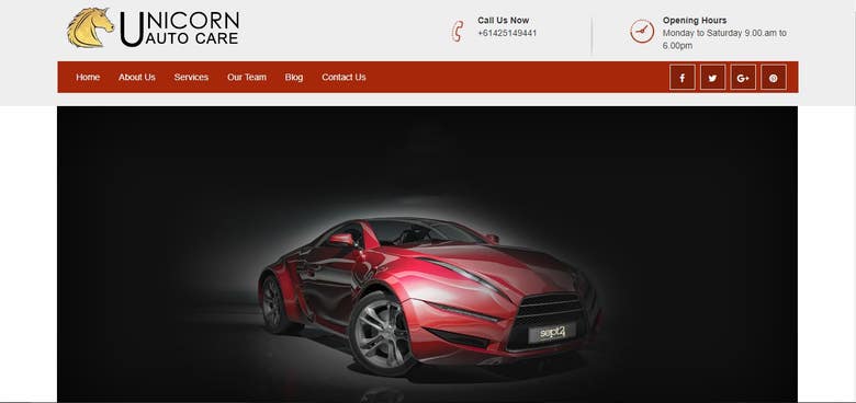 web design for UNICORN AUTO CARE