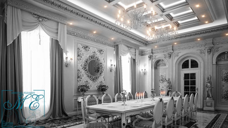 interior design of classic food room