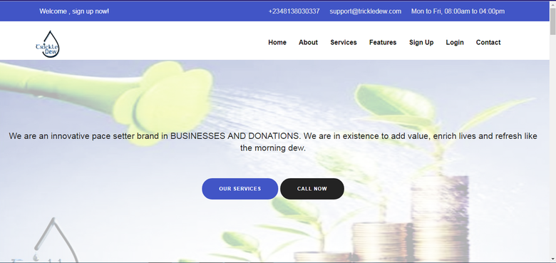 Peer to peer donation website