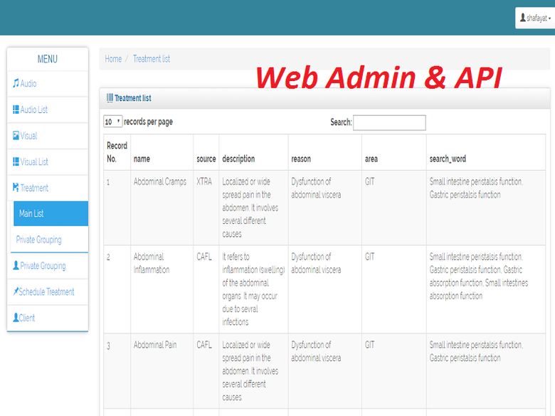 Web Admin Panel and Rest API