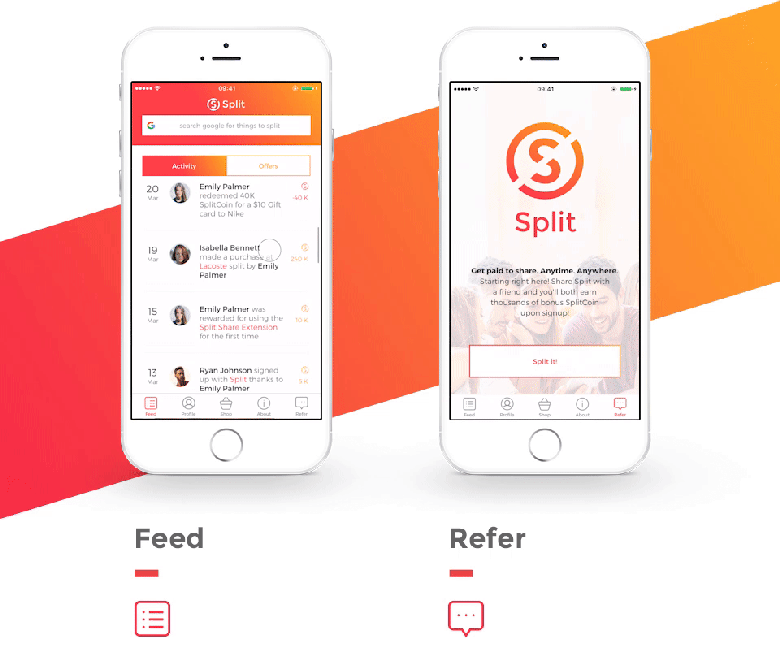 Split Mobile App UI